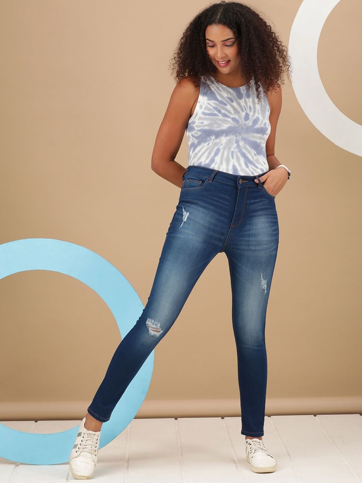 Blue Skinny Fit High-Rise Stretchable Jeans