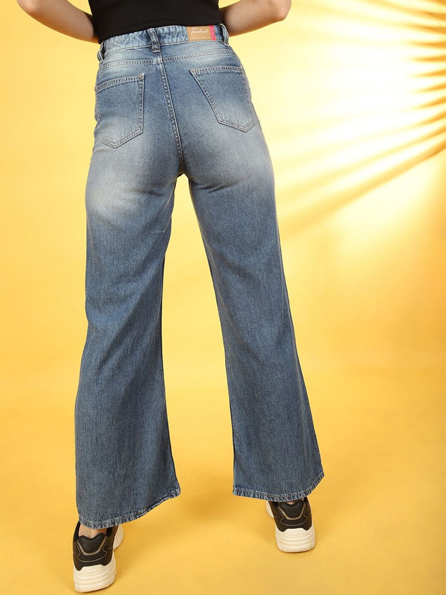 Blue High-Rise Flared Jeans