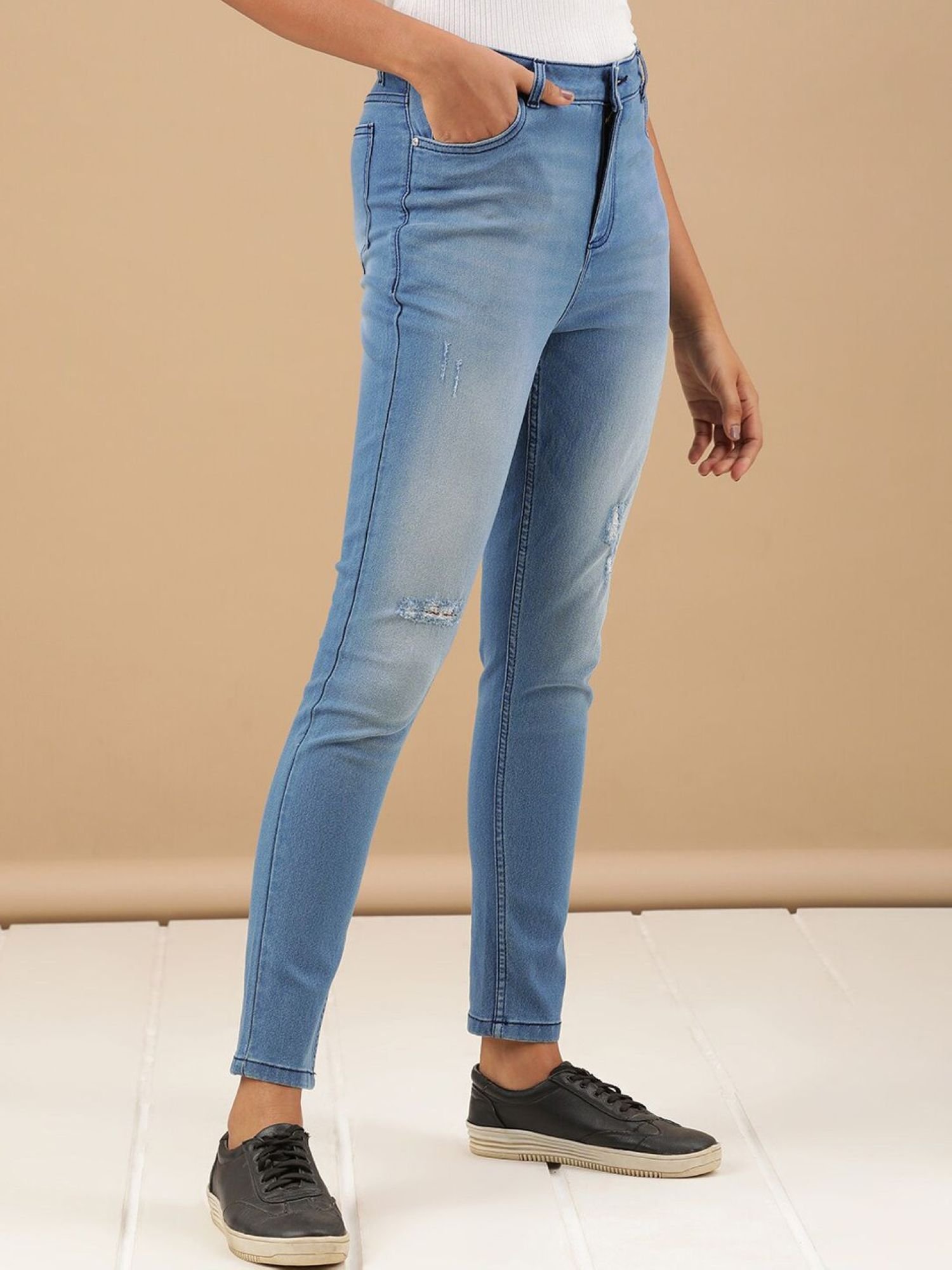 Blue Skinny Fit High-Rise Stretchable Jeans