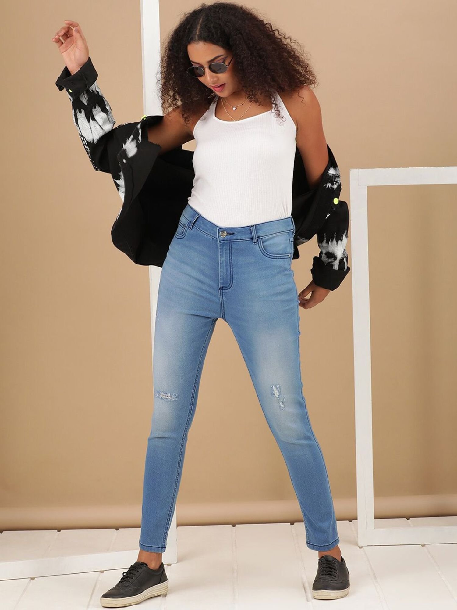Blue Skinny Fit High-Rise Stretchable Jeans
