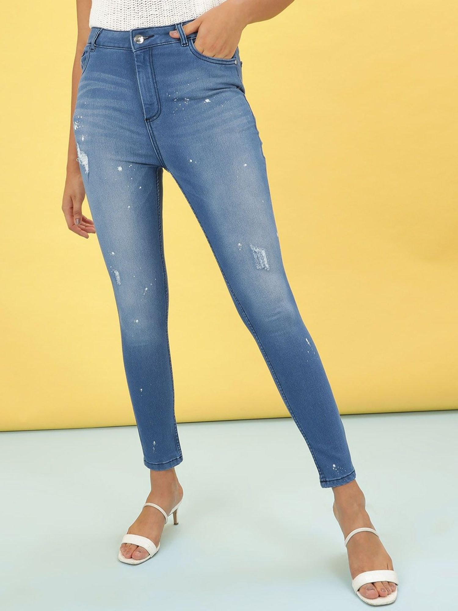 Blue Skinny Fit High-Rise Stretchable Jeans