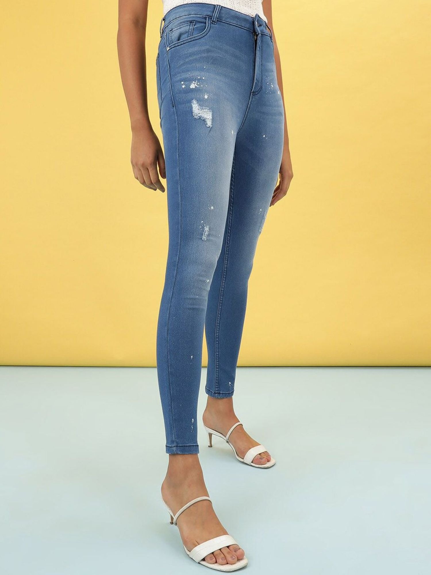 Blue Skinny Fit High-Rise Stretchable Jeans