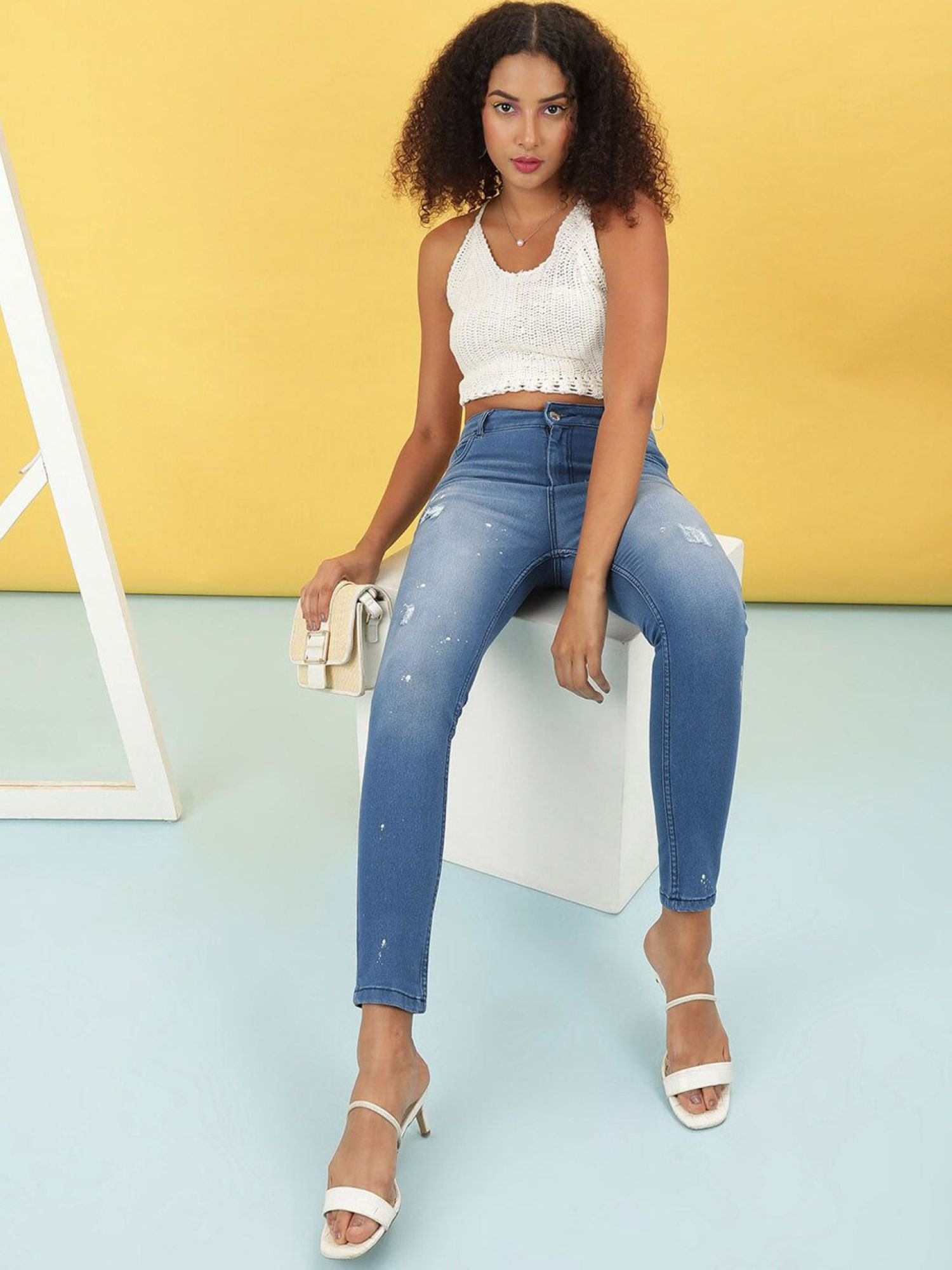 Blue Skinny Fit High-Rise Stretchable Jeans