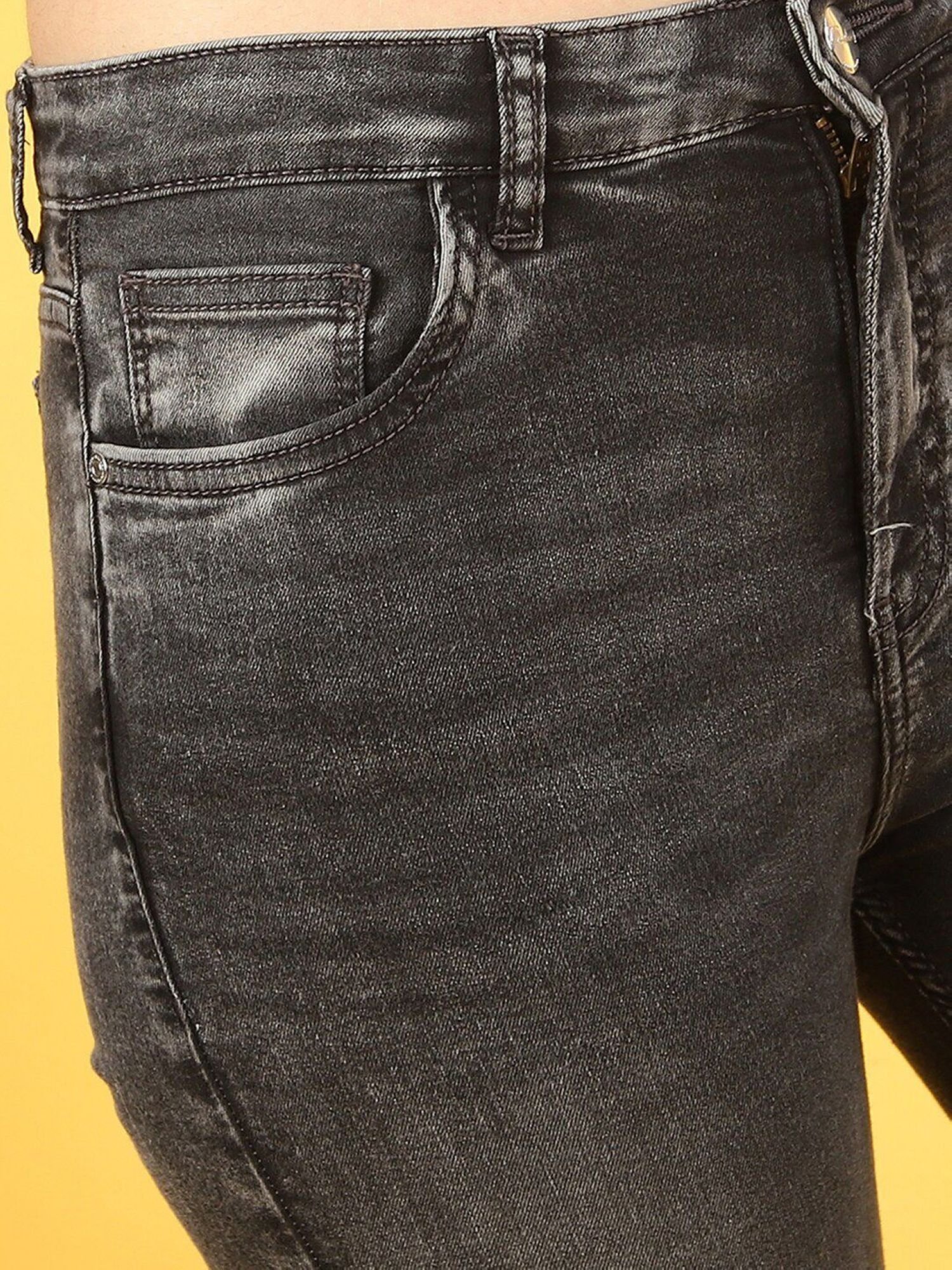 Grey Skinny Fit High-Rise Stretchable Jeans