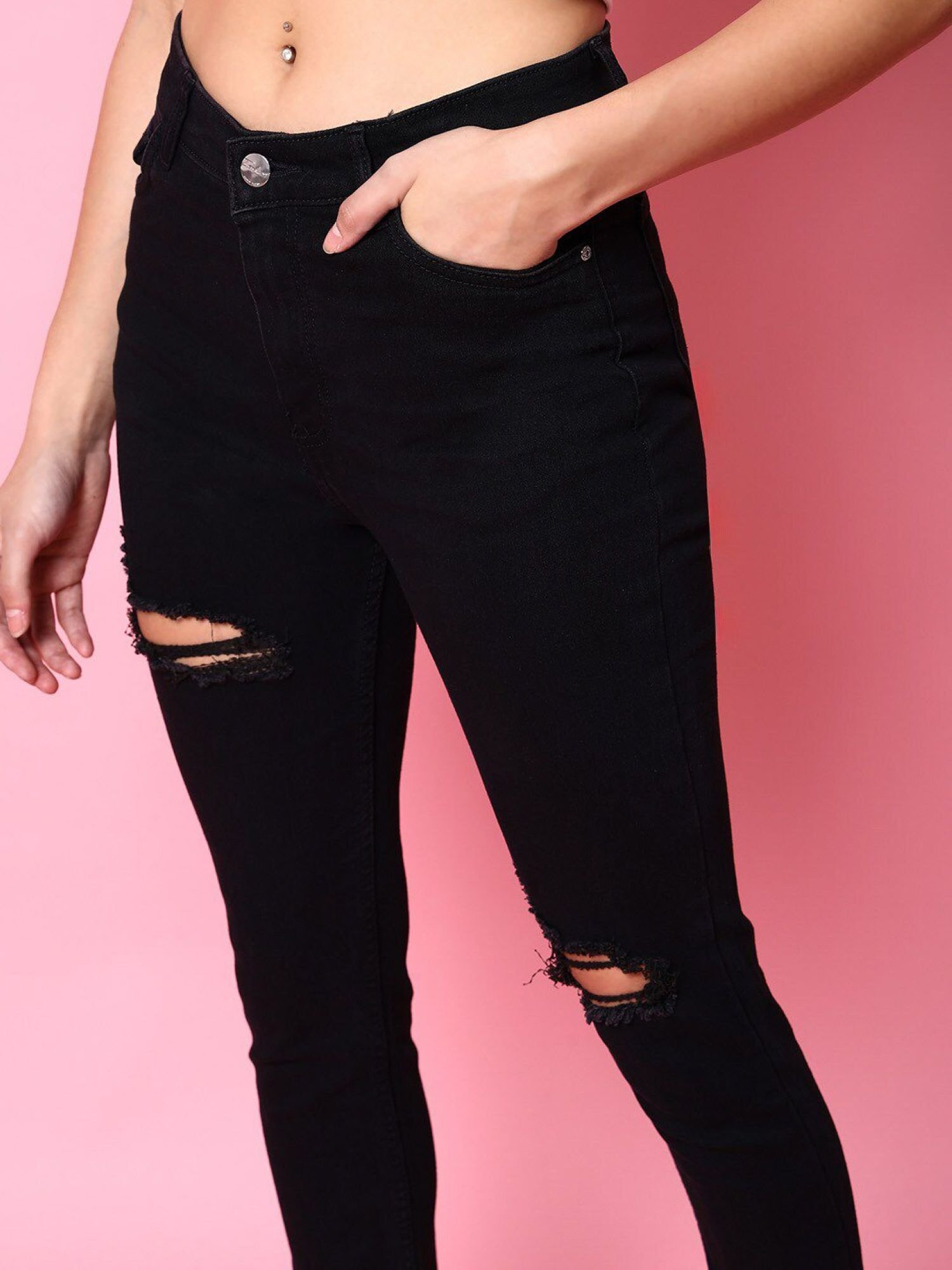 Black Skinny Fit High-Rise Stretchable Jeans