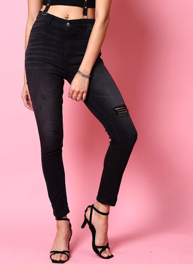 Black Skinny Fit High-Rise Stretchable Jeans