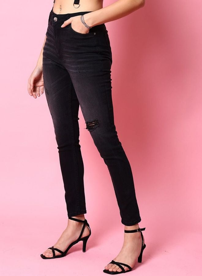 Black Skinny Fit High-Rise Stretchable Jeans