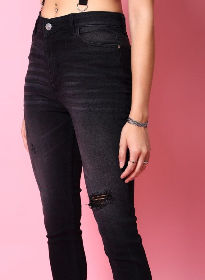 Black Skinny Fit High-Rise Stretchable Jeans