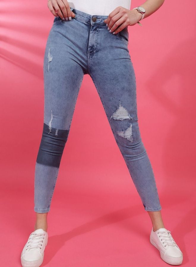 Blue Skinny Fit Mid-Rise Stretchable Jeans