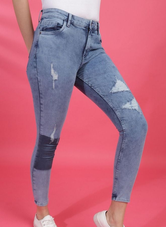 Blue Skinny Fit Mid-Rise Stretchable Jeans