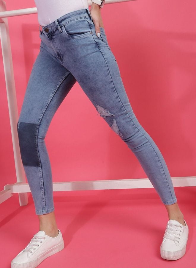 Blue Skinny Fit Mid-Rise Stretchable Jeans
