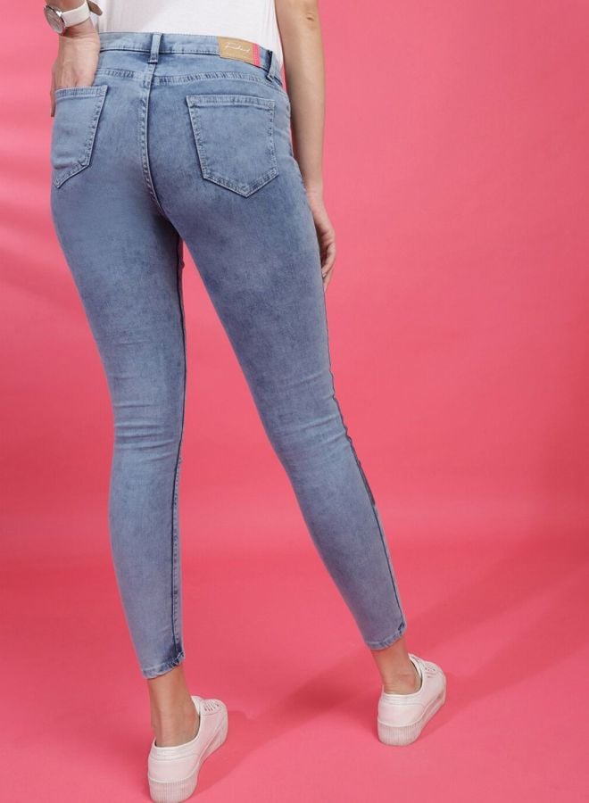 Blue Skinny Fit Mid-Rise Stretchable Jeans