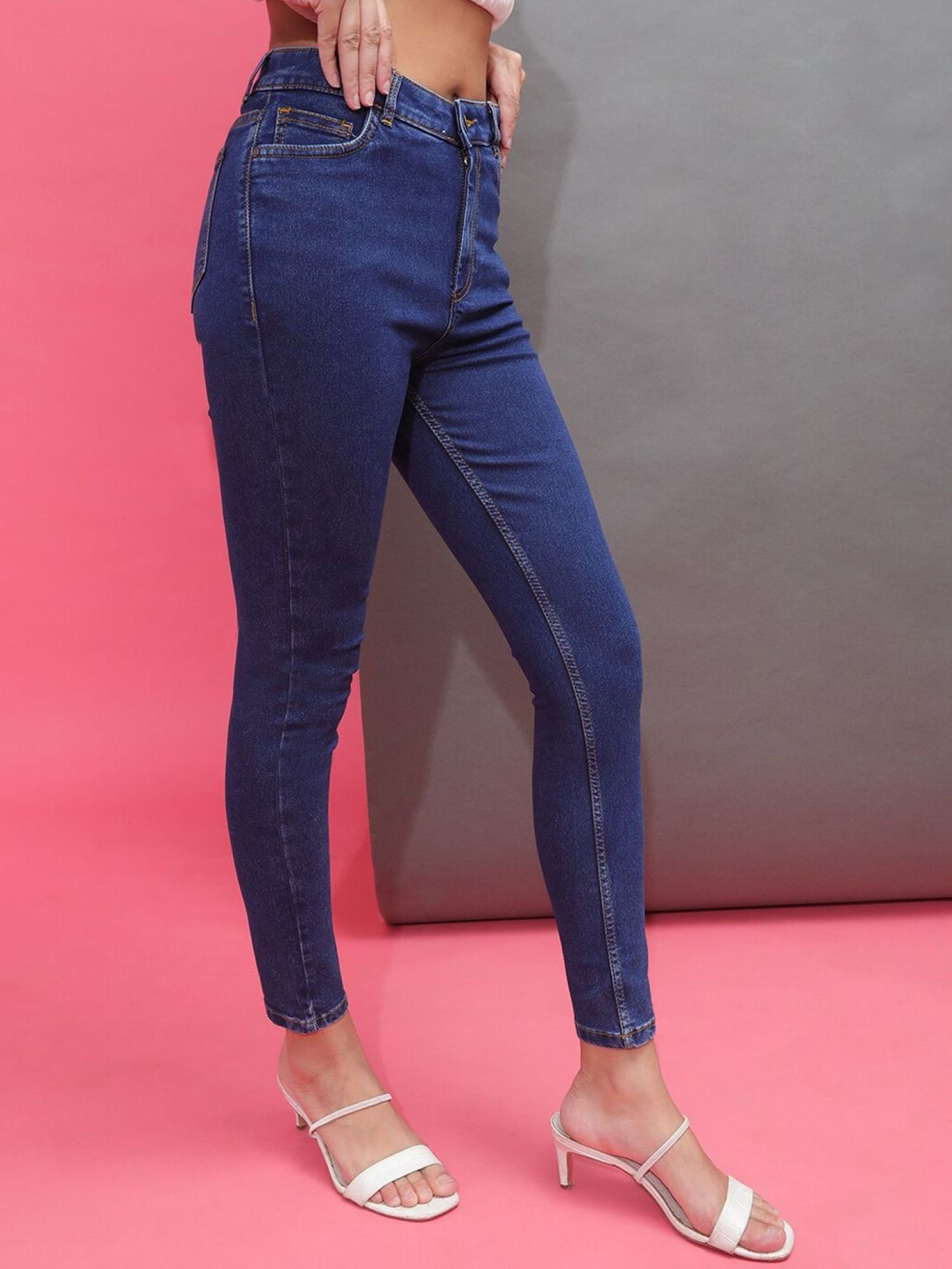 Blue Skinny Fit High-Rise Stretchable Jeans