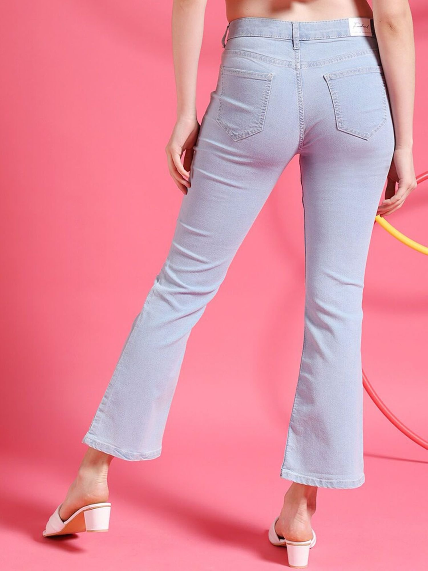 Blue Bootcut High-Rise Stretchable Jeans