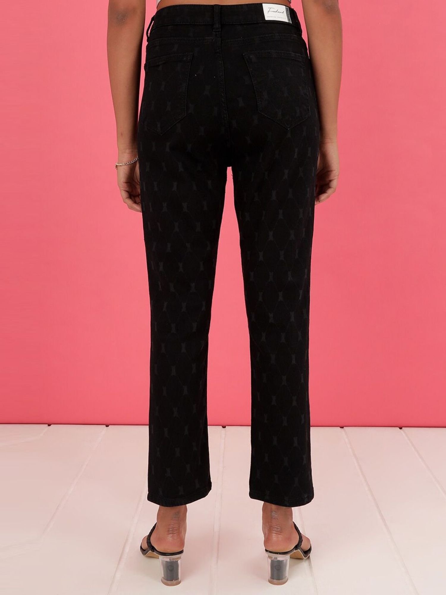 Black Straight Fit High-Rise Stretchable Jeans