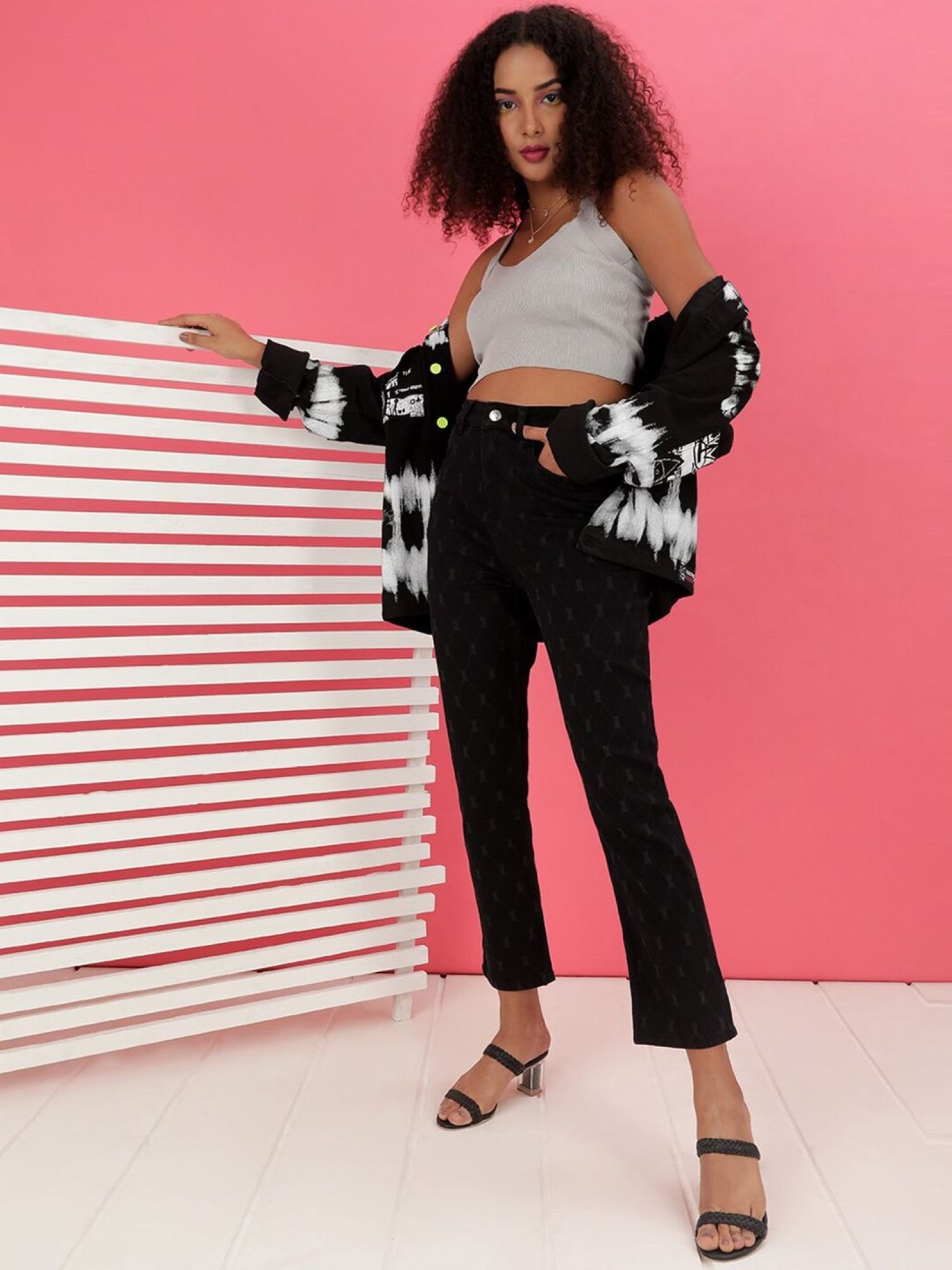 Black Straight Fit High-Rise Stretchable Jeans