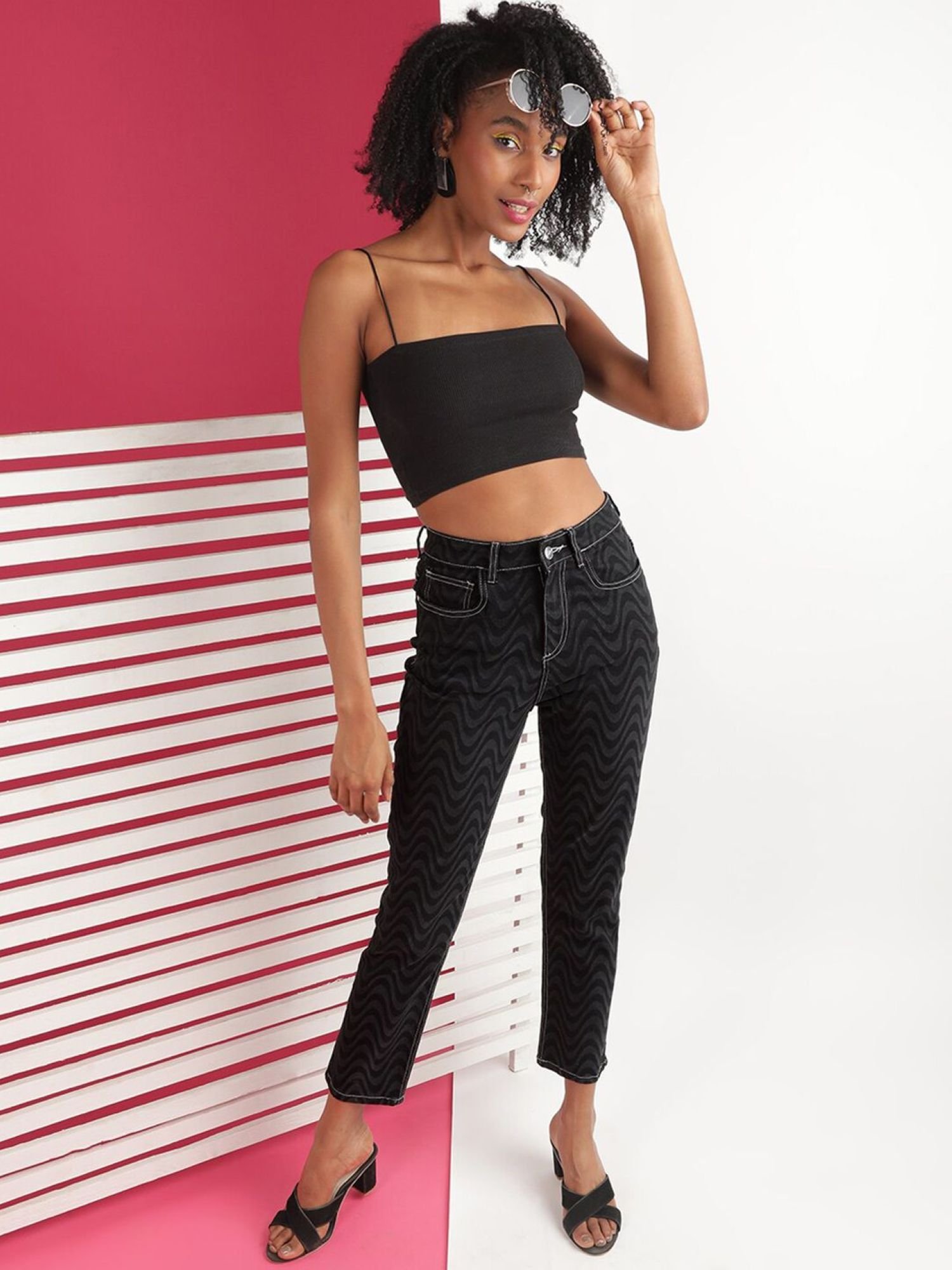Grey Straight Fit High-Rise Stretchable Jeans