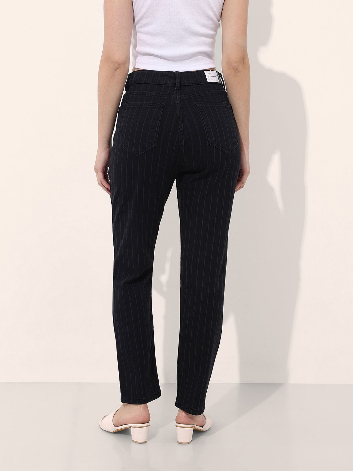 Black Straight Fit High-Rise Stretchable Jeans