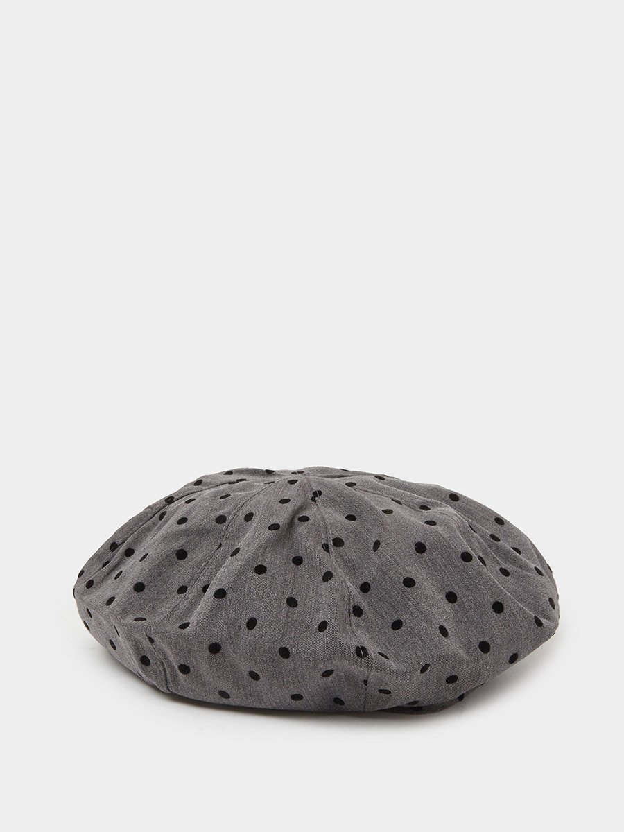 Grey Polka Dot Beret