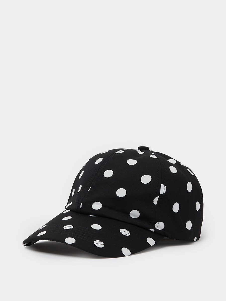Black Polka Dot Baseball Cap
