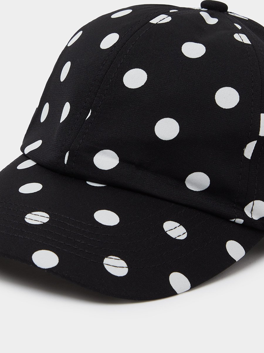 Black Polka Dot Baseball Cap