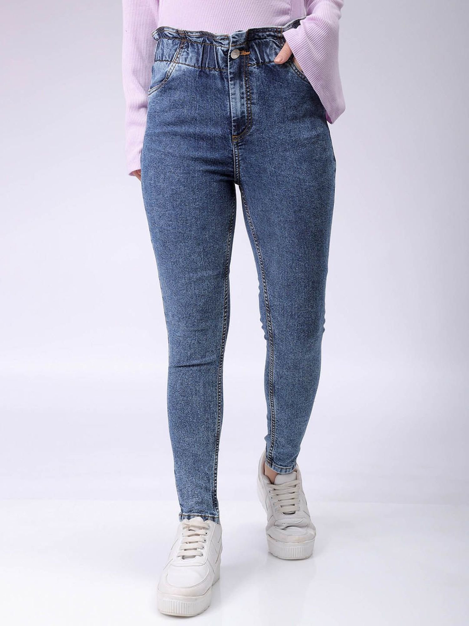 Blue Skinny Fit High-Rise Stretchable Jeans