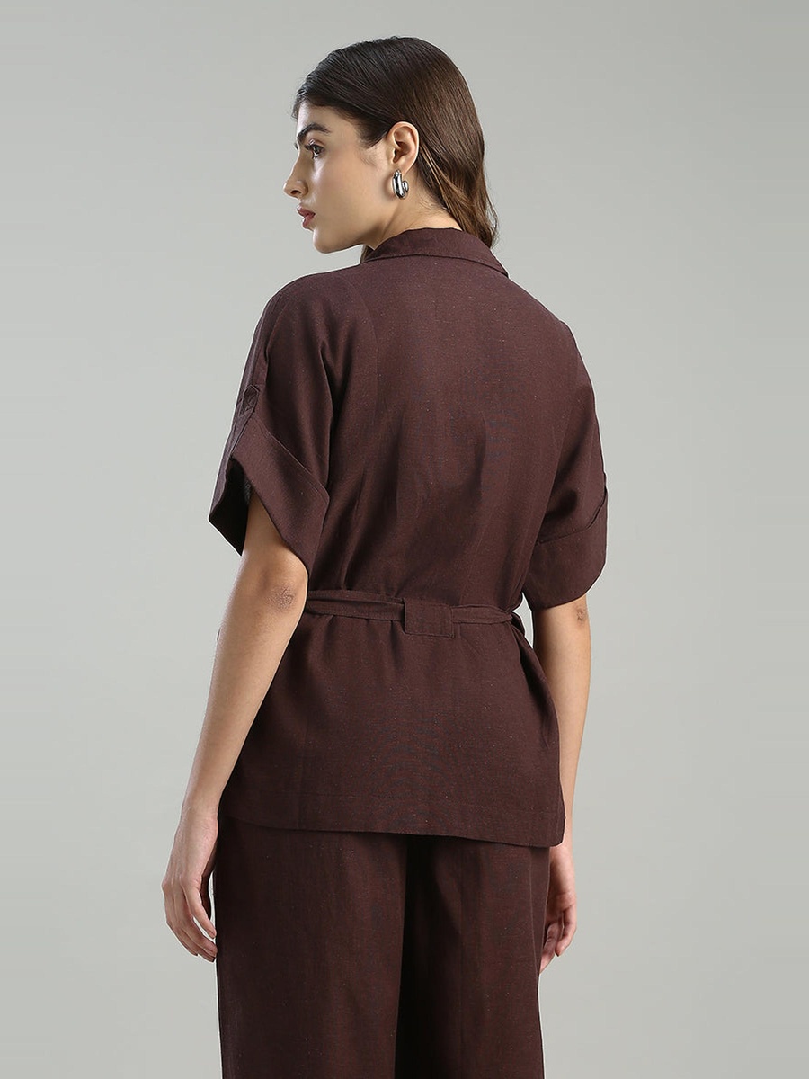 Plain Belted Utility Shirt