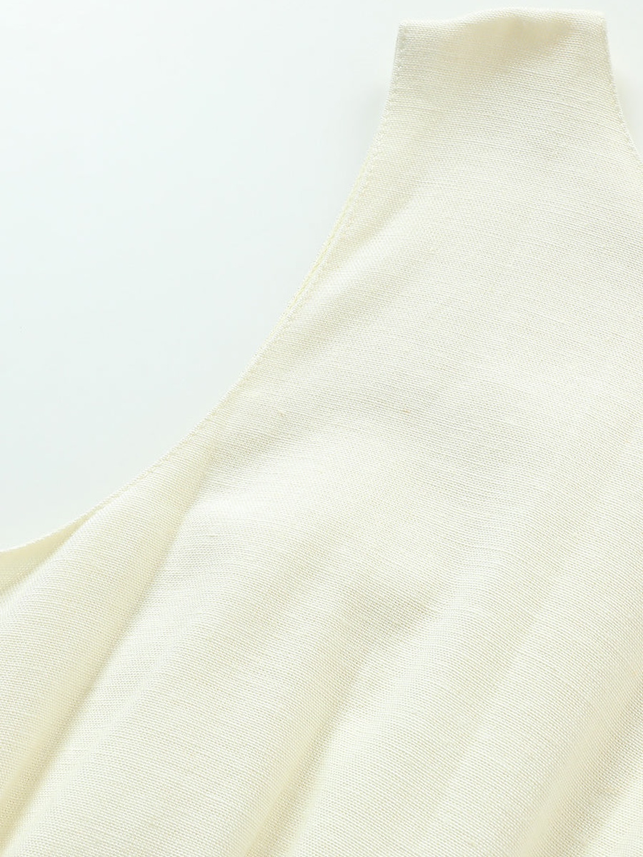 Sleeveless Gathered Waist Dress