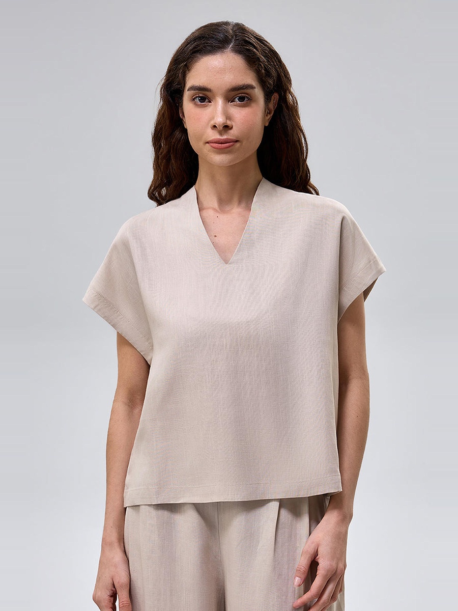 Plain V Neck Top
