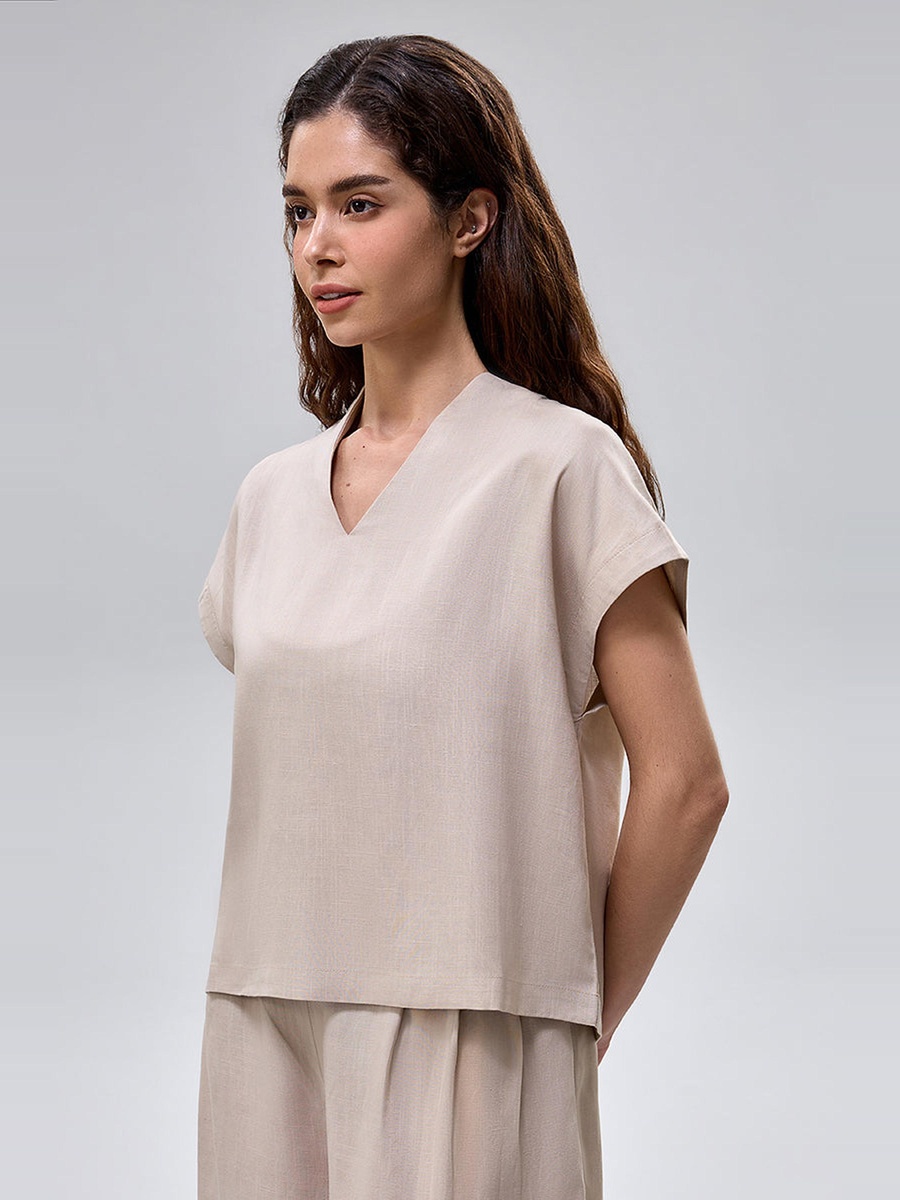 Plain V Neck Top