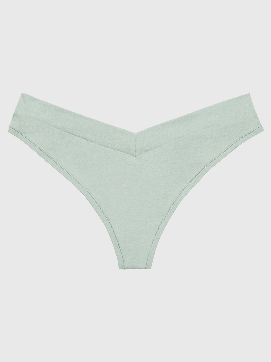 Green Wide Waist Cotton Thong