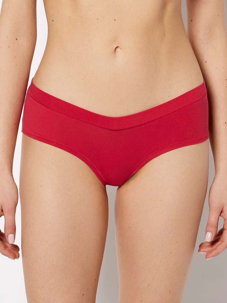 Red Hipster Wide Waist Cotton Panty