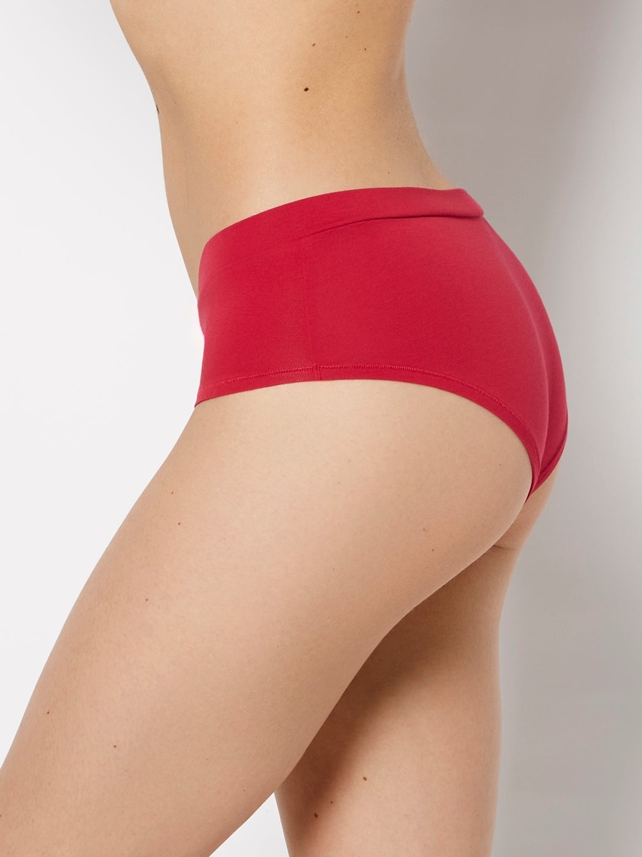 Red Hipster Wide Waist Cotton Panty