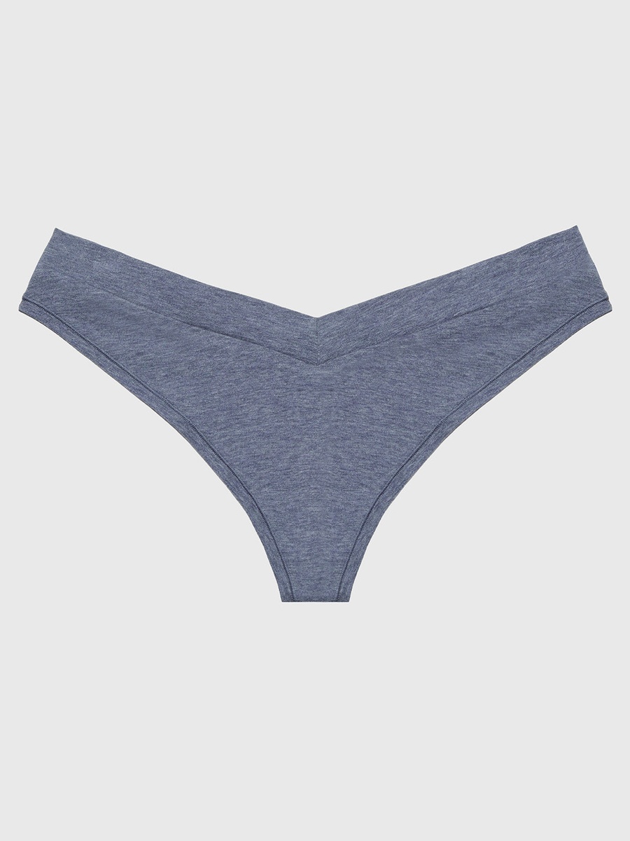 Blue Cotton Thong