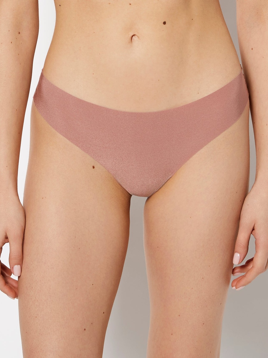 Beige Seamless Thong