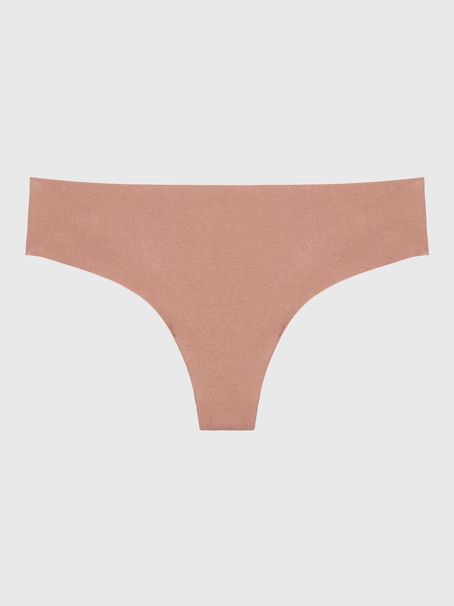 Beige Seamless Thong