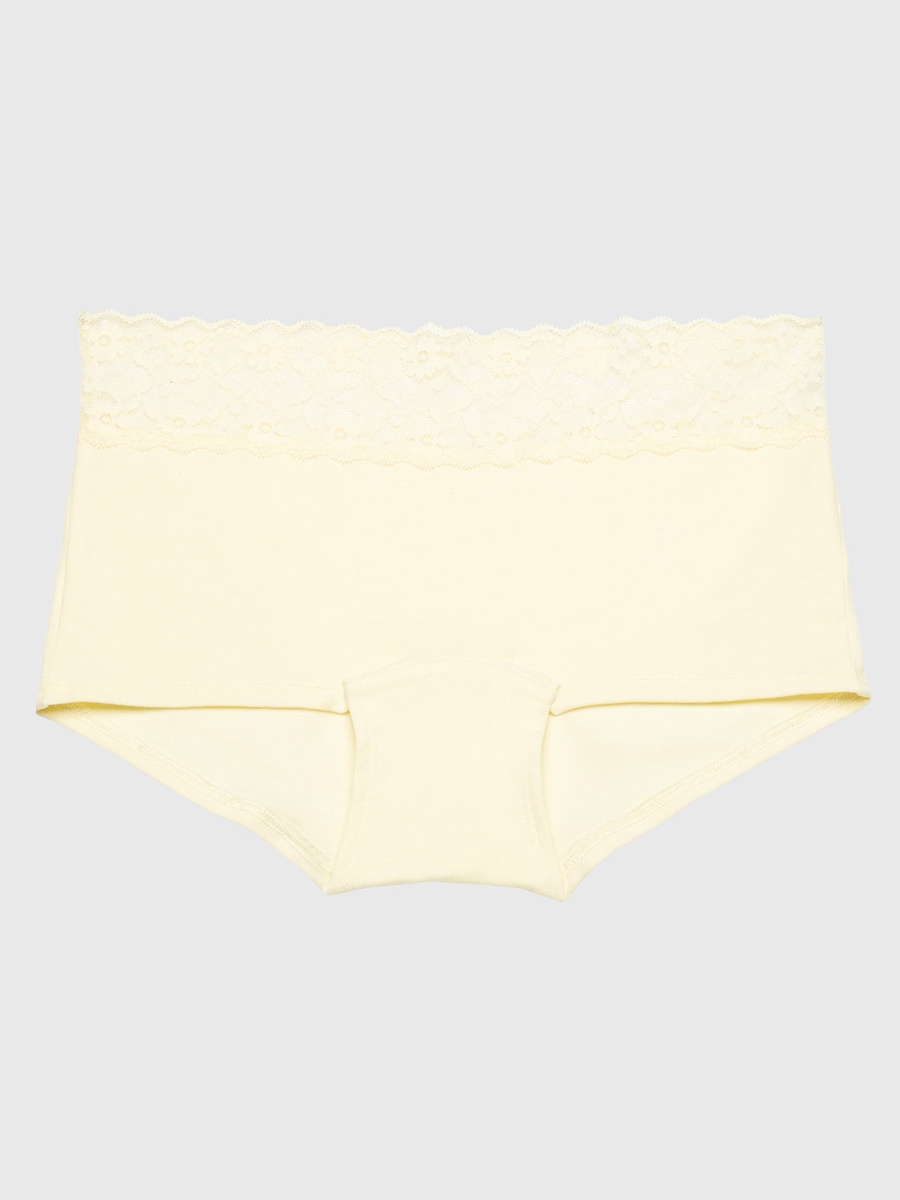 Yellow Boyshorts with Lace Trim