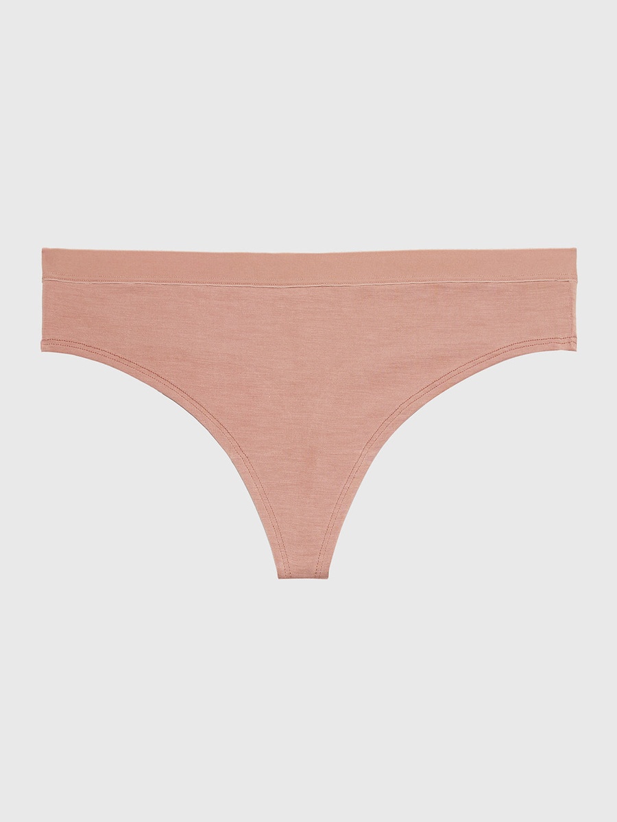 Beige Solid Thong
