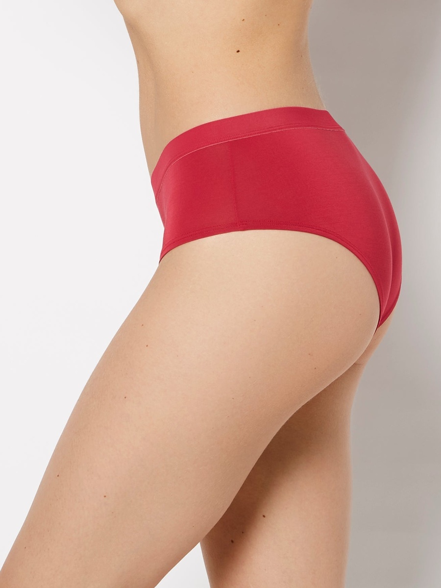 Red Solid Hipster Panty