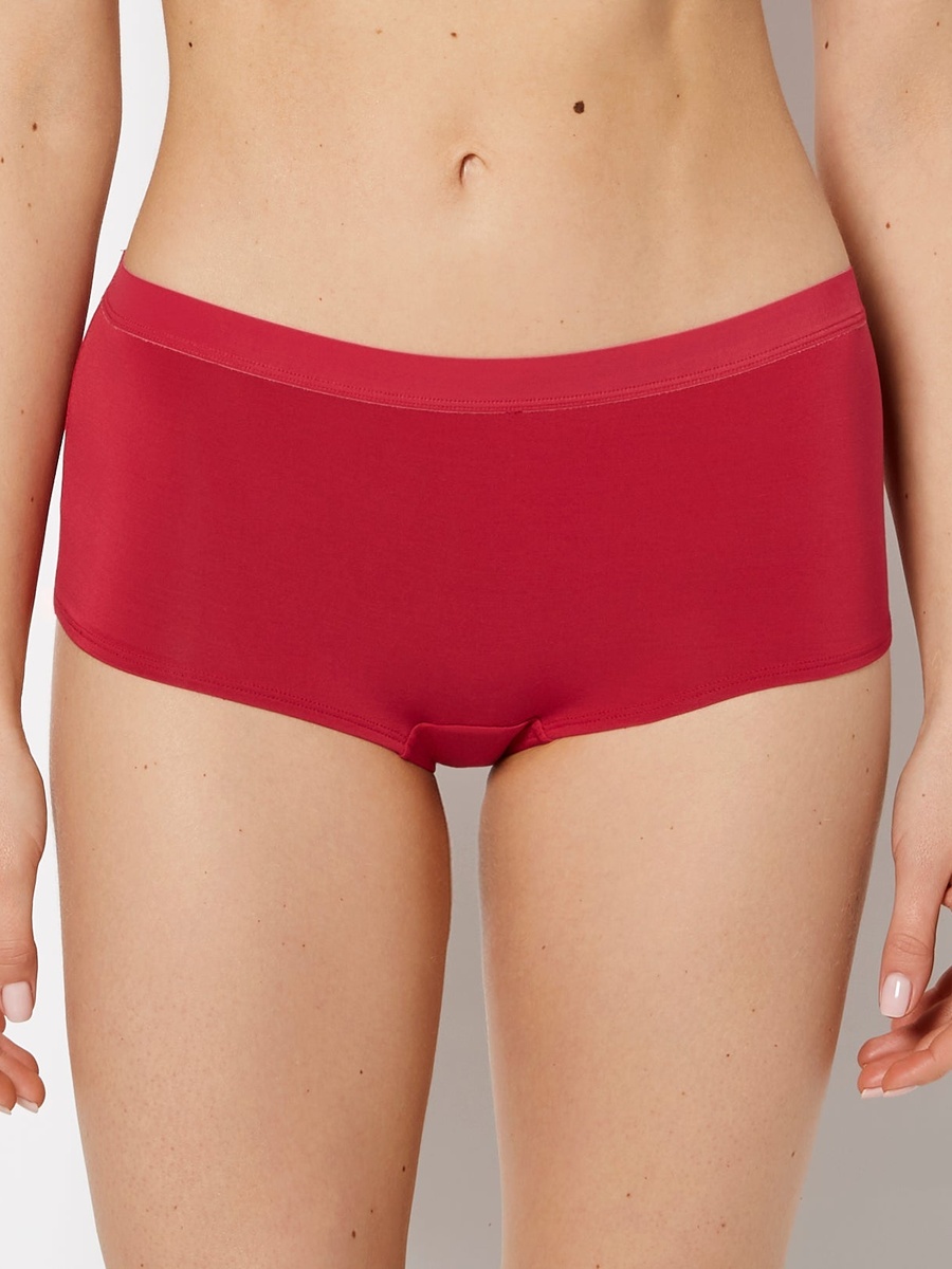 Red Solid Boyshorts