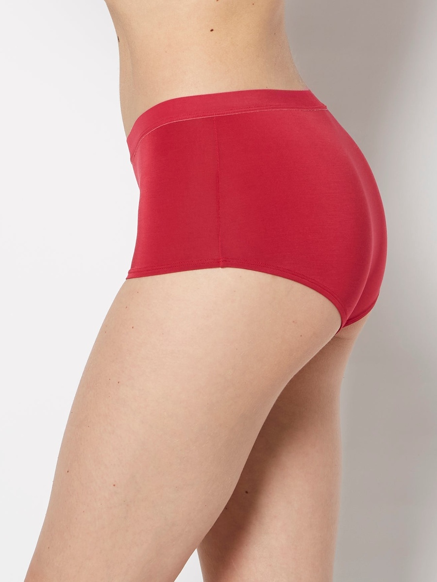 Red Solid Boyshorts