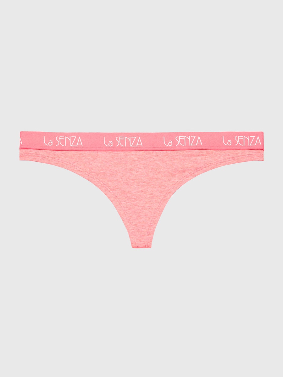 Pink Logo Band Thong