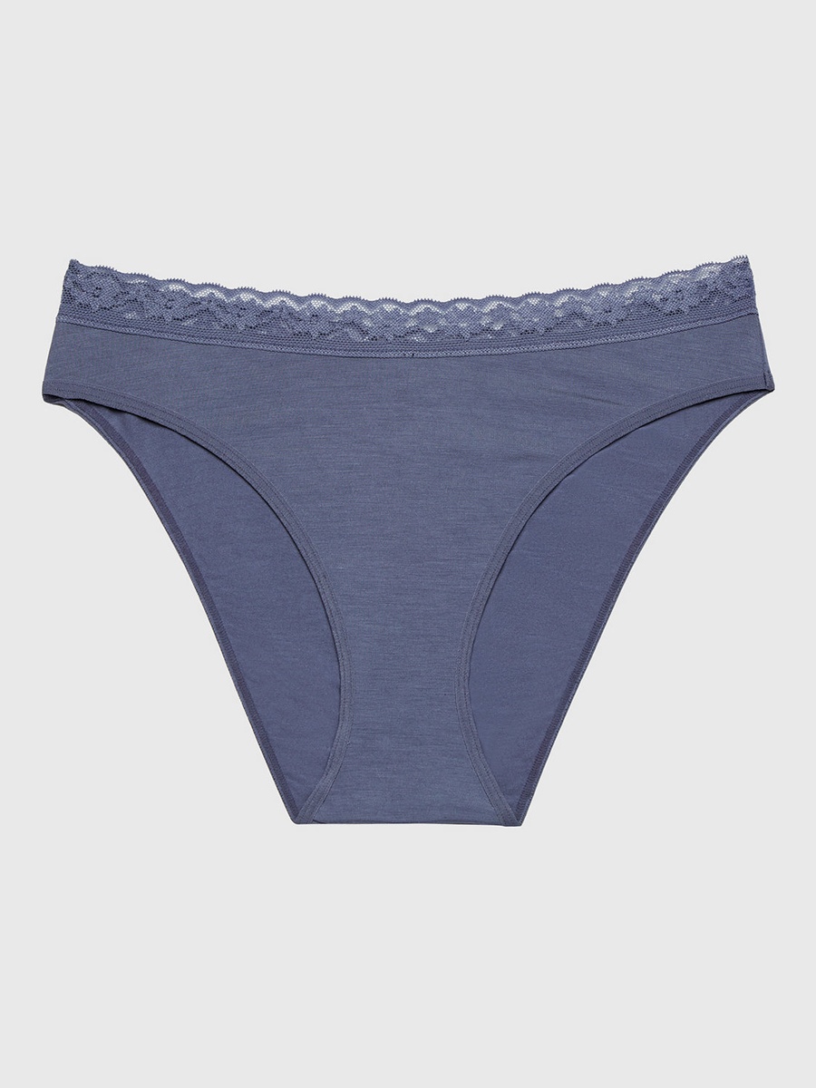 Blue Ultrasoft Modal Bikini with Lace Trim