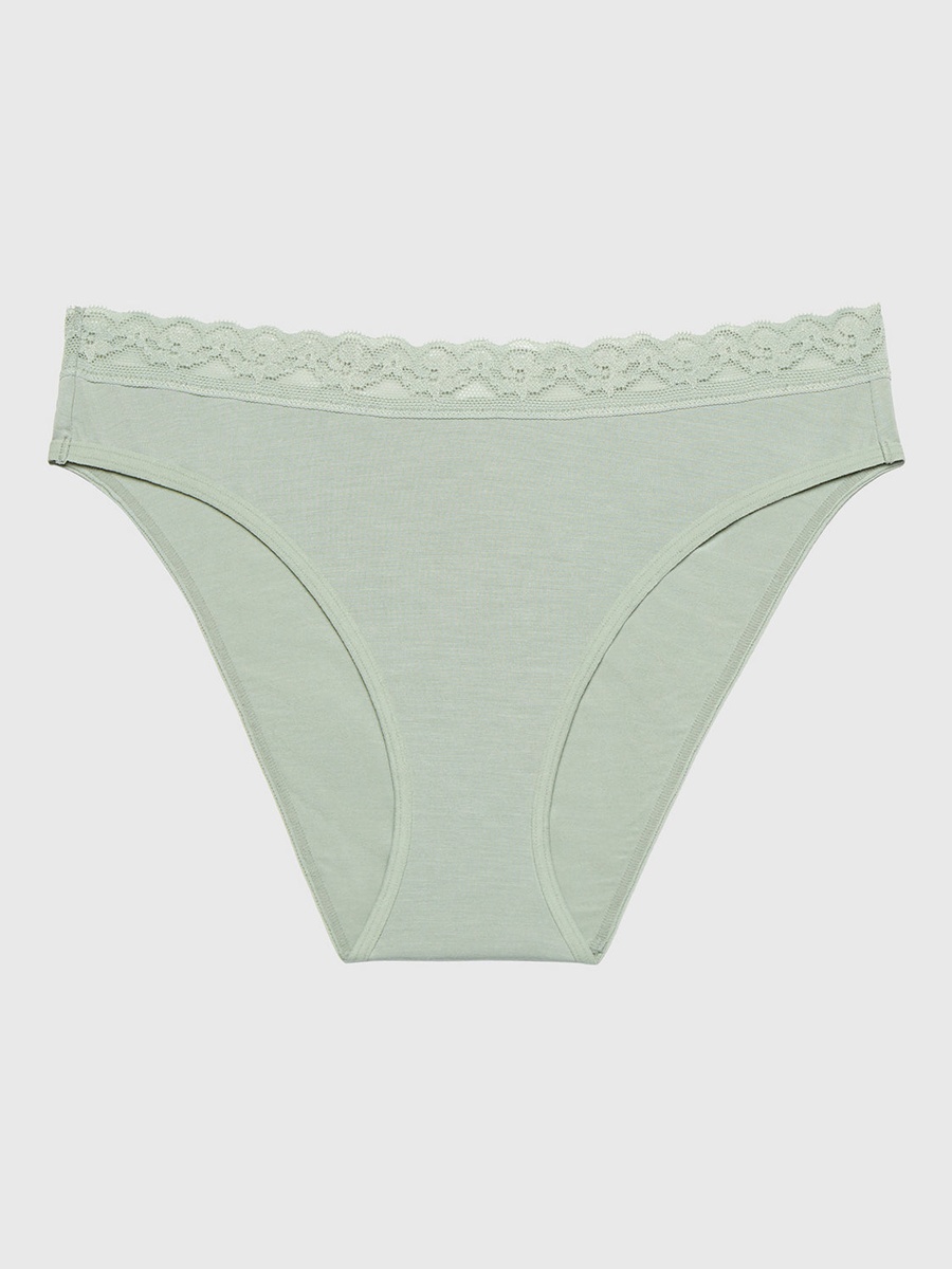 Green Ultrasoft Modal Bikini with Lace Trim