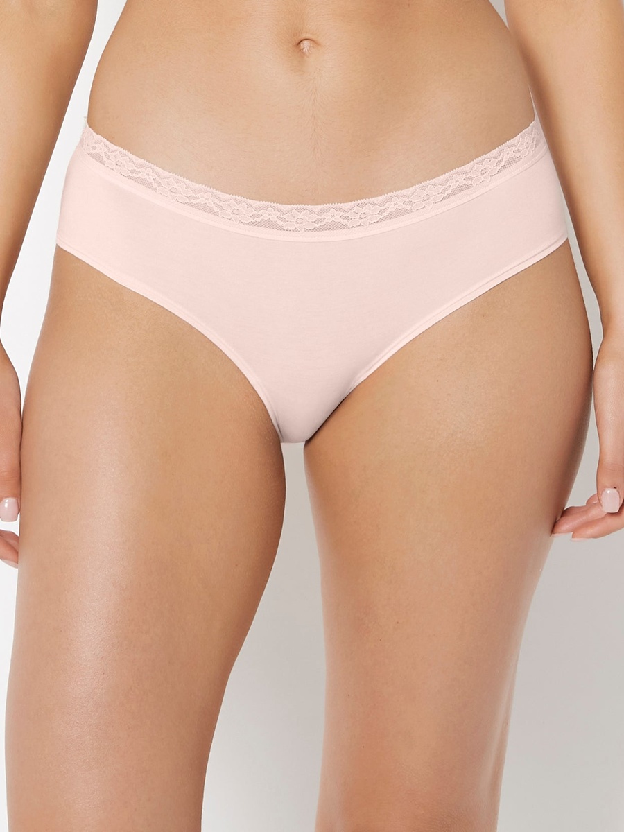 Light Pink Ultrasoft Modal Hipster with Lace Trim
