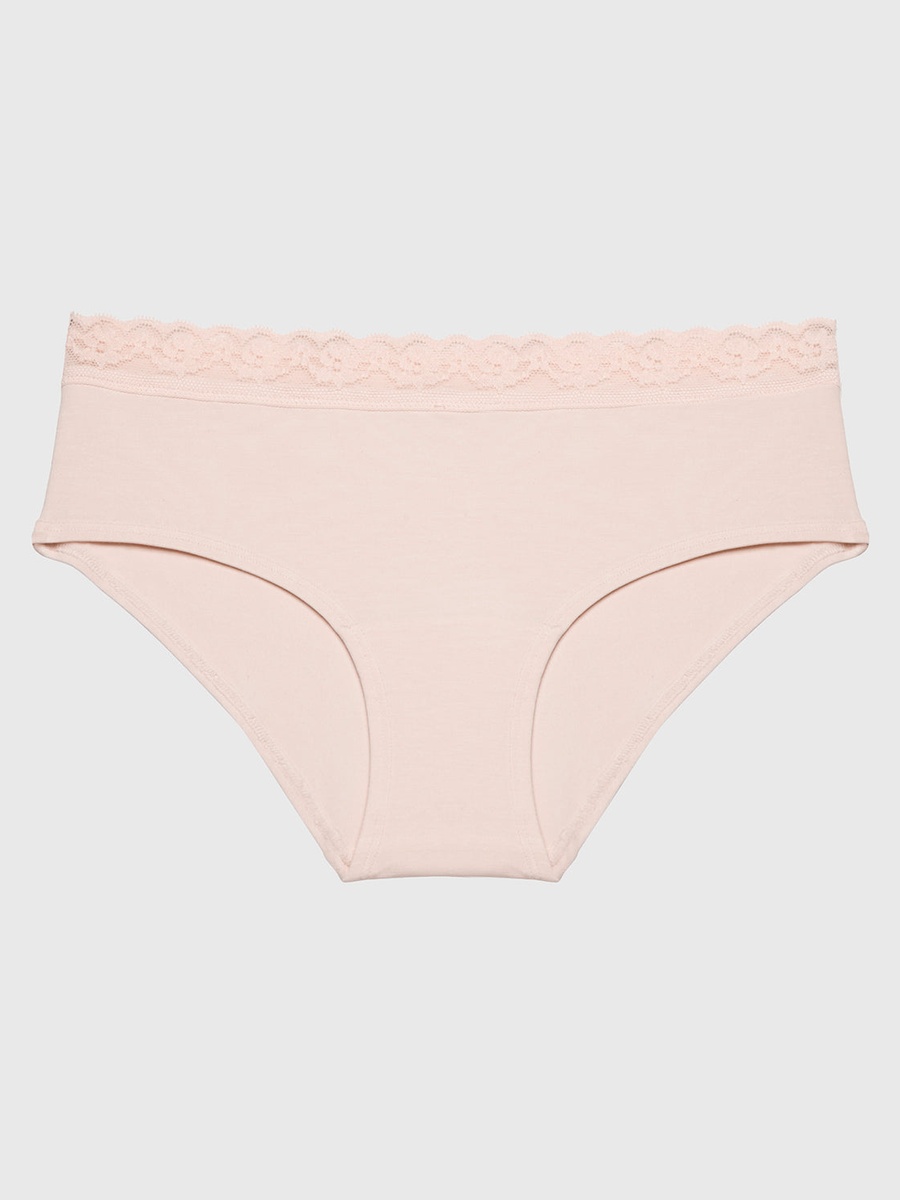 Light Pink Ultrasoft Modal Hipster with Lace Trim