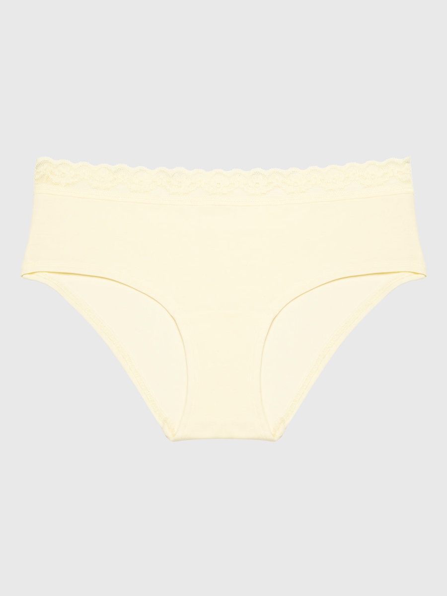 Yellow Ultrasoft Modal Hipster with Lace Trim