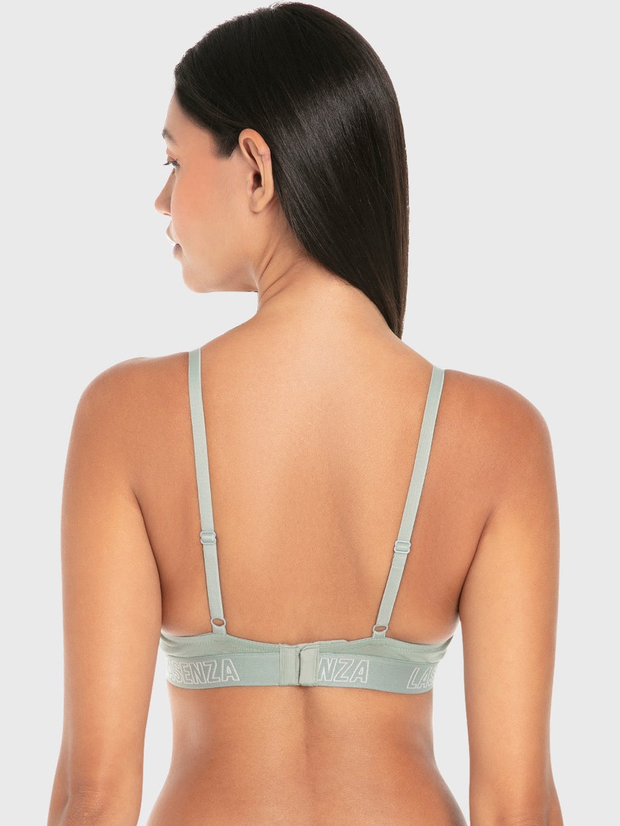 Green Remix Push Up Plunge Bra