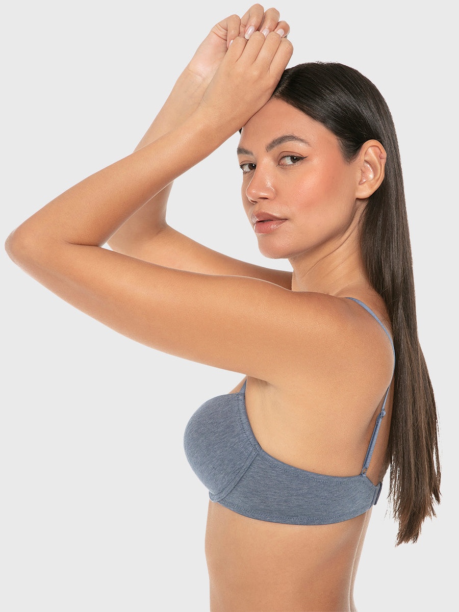 Blue Remix Push Up Plunge Bra