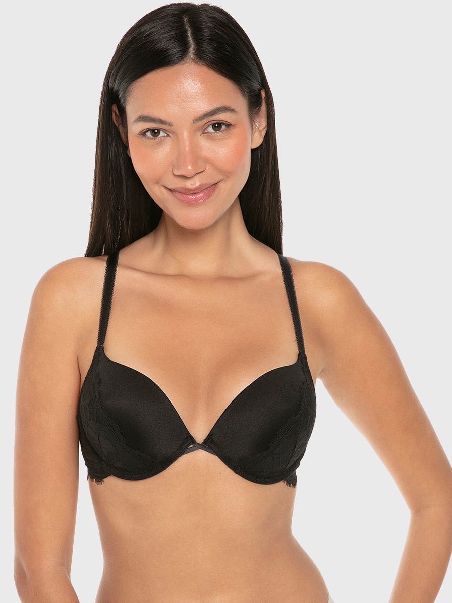 Black Double Push Up Plunge Bra